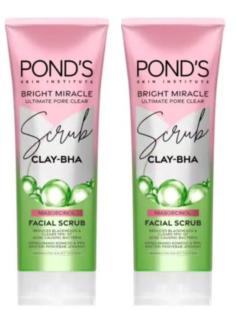 Bright Miracle Ultimate Pore Clear Facial Scrub 100g 2 pcs